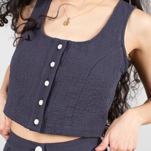 Ilana Kohn Bean Crop Tank Graphite - Picture 2 of 6